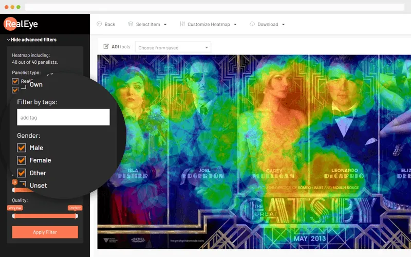 RealEye heatmap analysis