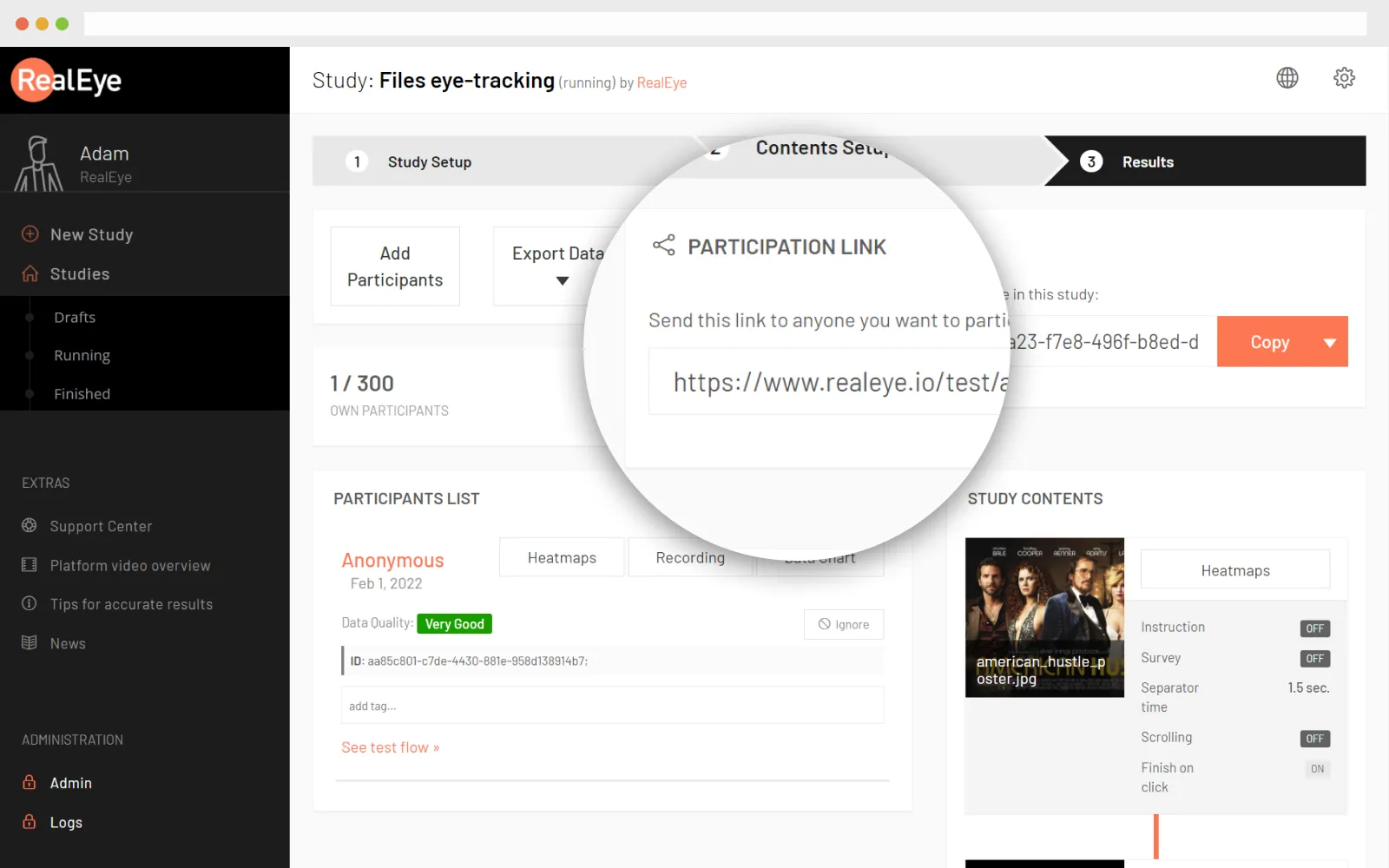 Dashboard mockup
